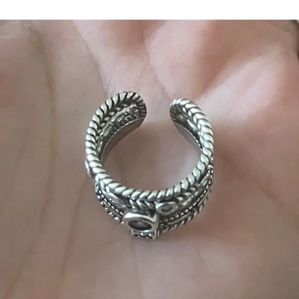 The boho band ring in antiqued 925 silver
